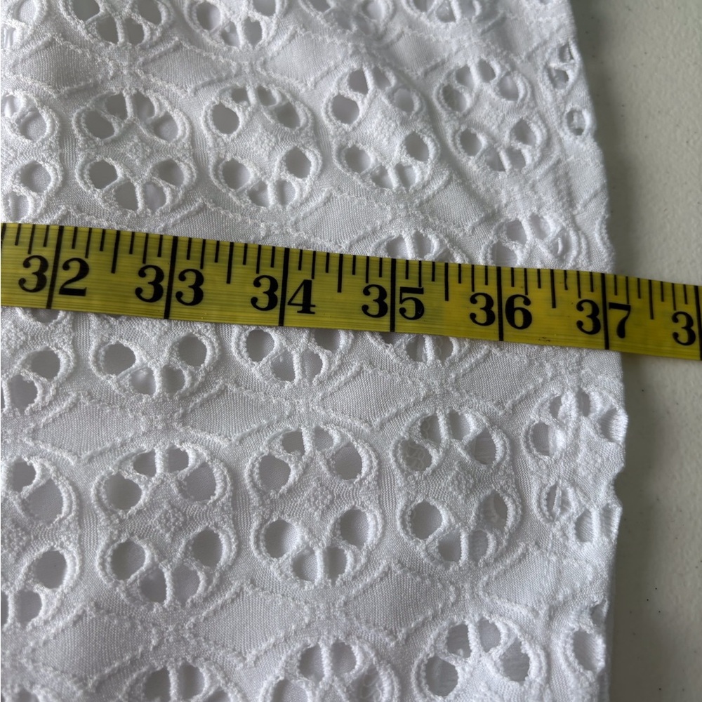 WHBM White Eyelet XL Sleeveless Dress NWT Keyhole Back V Neck Cruise Party Lined - Picture 16 of 16
